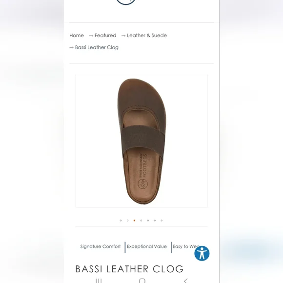 White Mountain Brown Bassi Leather Clogs - Picture 7 of 8